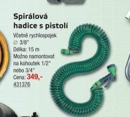 Spirálová hadice s pistolí