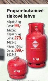 Propan-butanové tlakové lahve 2 kg