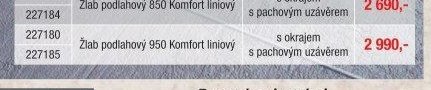 Žlab podlahový 950 Komfort liniový