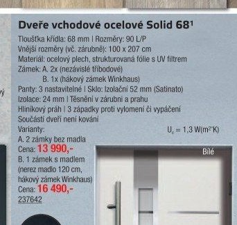 Dveře vchodové ocelové Solid 68