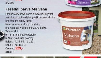 Fasádní barva Malvena