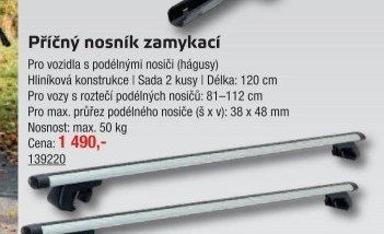 Příčný nosník zamykací