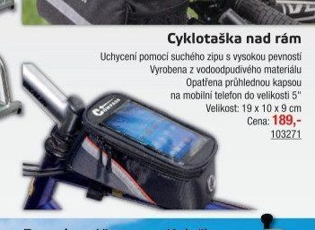Cyklotaška nad rám