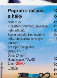 Popruh s ráčnou a háky