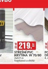 Střešní PVC krytina W 70/80 2x0,9 m trapézová a vlnitá