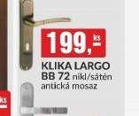 Klika Largo BB 72 nikl/satén antická mosaz