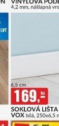 SOKLOVÁ LIŠTA KERR ACORE ESPUMO VOX bílá 6,5 cm