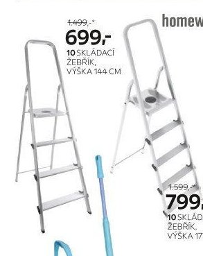 10 SKLÁDACÍ ŽEBŘÍK, VÝŠKA 144 CM