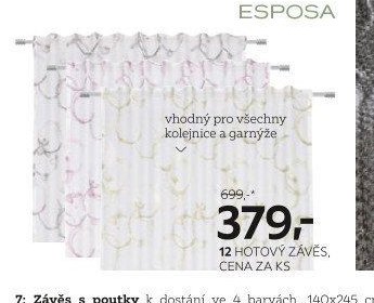 Hotový závěs
