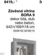 Závěsná vitrína BORA 9