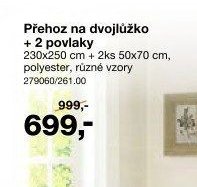 Přehoz na dvojlůžko + 2 povlaky
