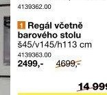 Regál včetně barového stolu