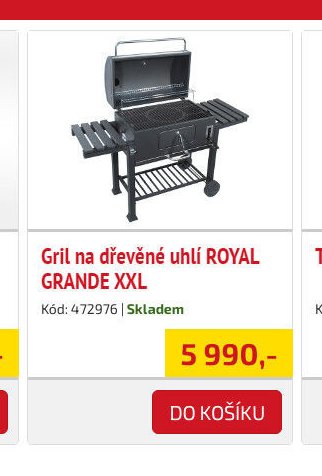 Gril na dřevěné uhlí ROYAL GRANDE XXL