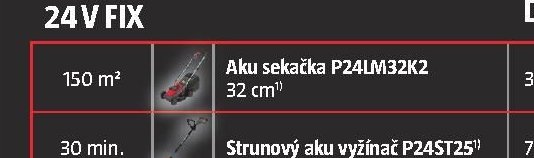 Aku sekačka P24LM32K2 32 cm