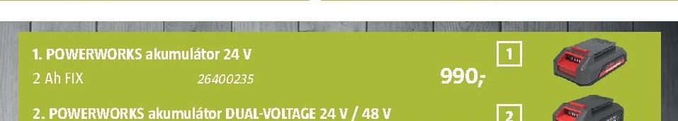 POWERWORKS akumulátor 24 V
