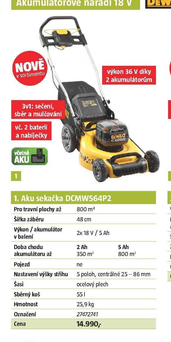 Aku sekačka DCMW564P2