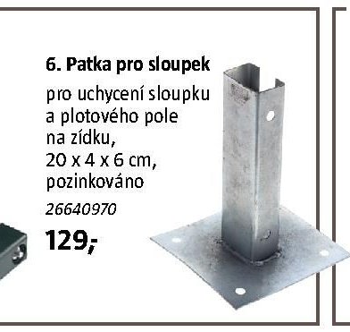 Patka pro sloupek