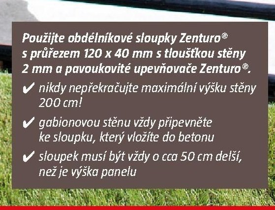 obdélníkové sloupky Zenturo