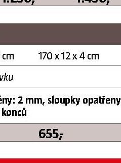 Sloupek 200 x 12 x 4 cm