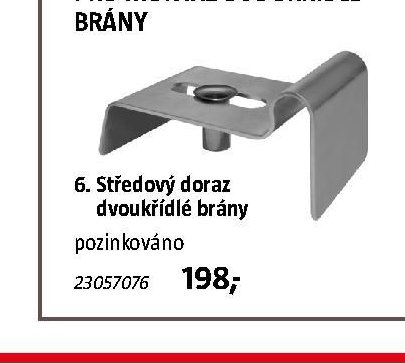 Středový doraz dvoukřídlé brány