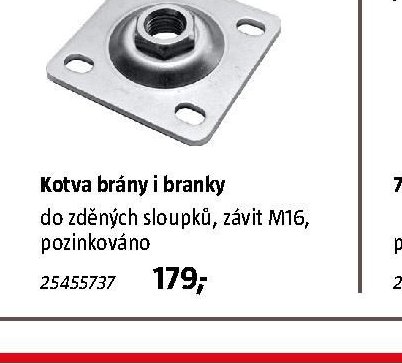 Kotva brány i branky (závit M16)