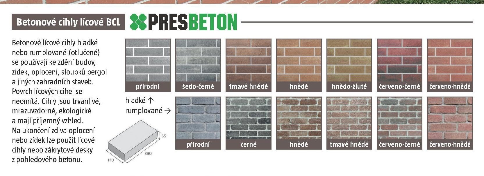 Betonové cihly lícové BCL
