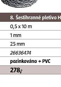 Šestihranné pletivo HEXANET - zelené
