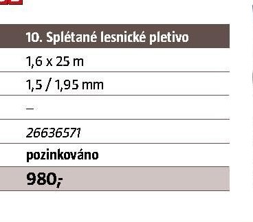 Splétané lesnické pletivo