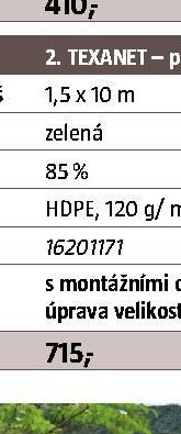 TEXANET – plotová dona tkaná, 1,5 x 10 m, zelená