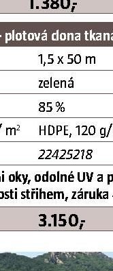 TEXANET – plotová dona tkaná, 1,5 x 50 m, zelená