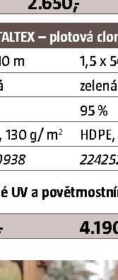 TOTALTEX – plotová clona tkaná, 1,5 x 50 m, zelená