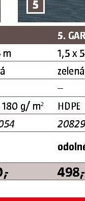 GARDOL – plotová clona tkaná, 1,5 x 5 m, zelená