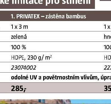 PRIVATEX – zástěna bambus 1x3m zelená