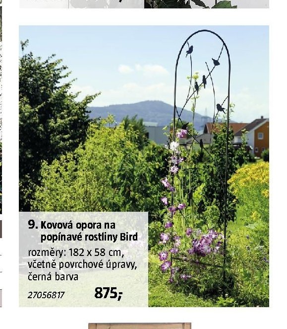 9. Kovová opora na popínavé rostliny Bird