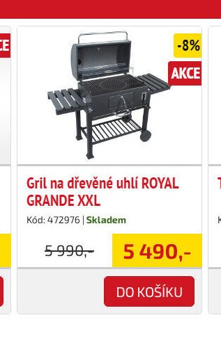 Gril na dřevěné uhlí ROYAL GRANDE XXL