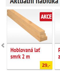 Hoblovaná lať smrk 2 m