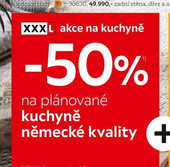 Akce na kuchyně -50% na plánované kuchyně německé kvality