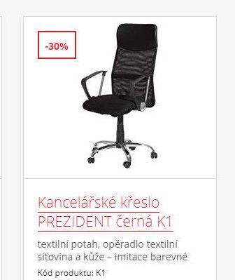 Kancelářské křeslo PREZIDENT černá K1