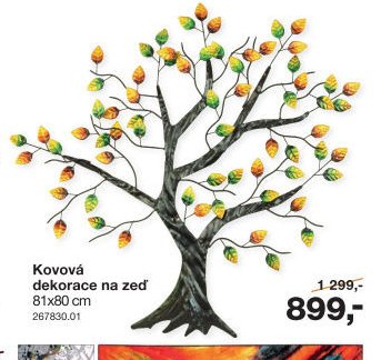 Kovová dekorace na zeď