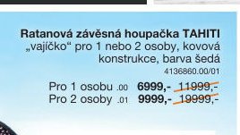 Ratanová závěsná houpačka TAHITI