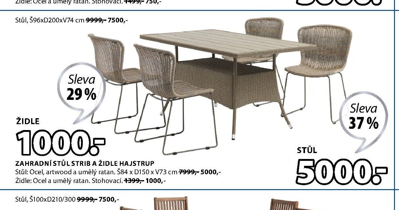 Zahradní stůl STRIB a židle HAJSTRUP