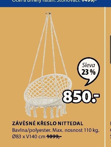 ZÁVĚSNÉ KŘESLO NITTEDAL