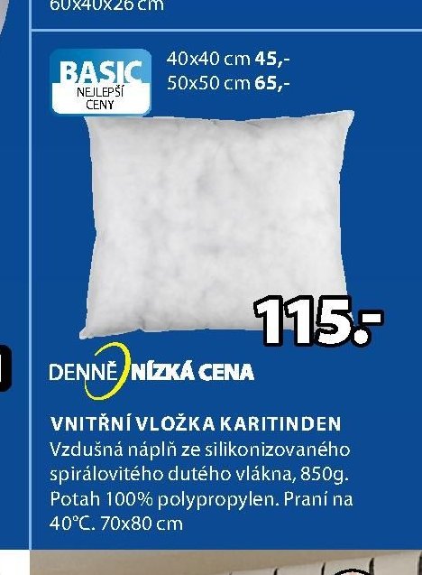 VNITŘNÍ VLOŽKA KARITINDEN