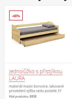 Jednolůžko s přistýlkou LAURA