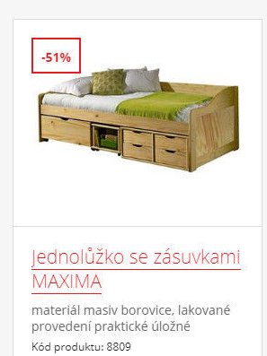 Jednolůžko se zásuvkami MAXIMA