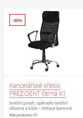 Kancelářské křeslo PREZIDENT černá K1