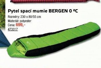 Pytel spací mumie BERGEN 0 °C