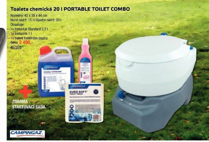 Toaleta chemická 20 l PORTABLE TOILET COMBO