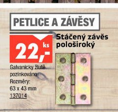 Stáčený závěs pološiroký
