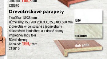 Dřevotřískové parapety